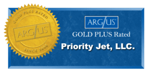 the Priority Jet ARG/US Gold Plus rating badge